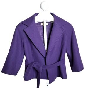 Michael‎ Michael Kors Wool Belted Cropped Coat